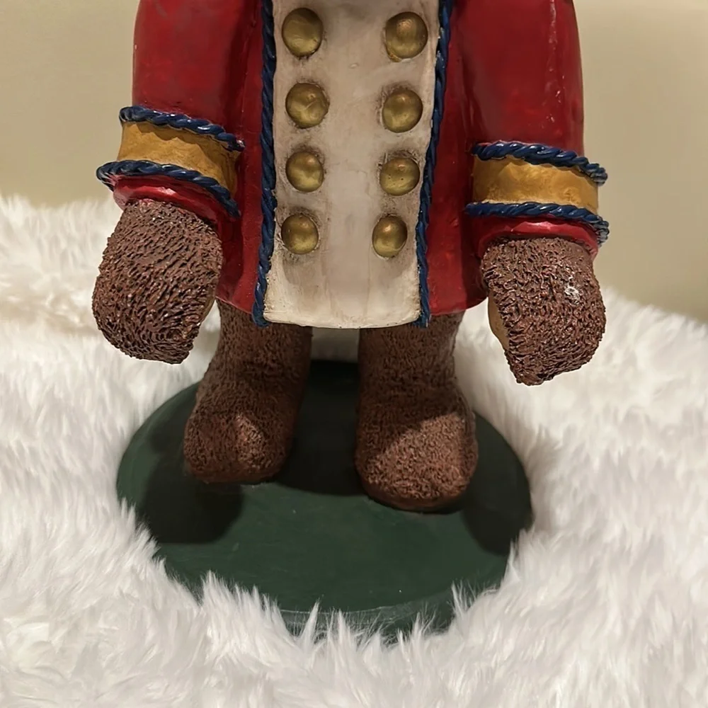Kurt Adler Teddy Bear Soldier Nut Cracker Ceramic